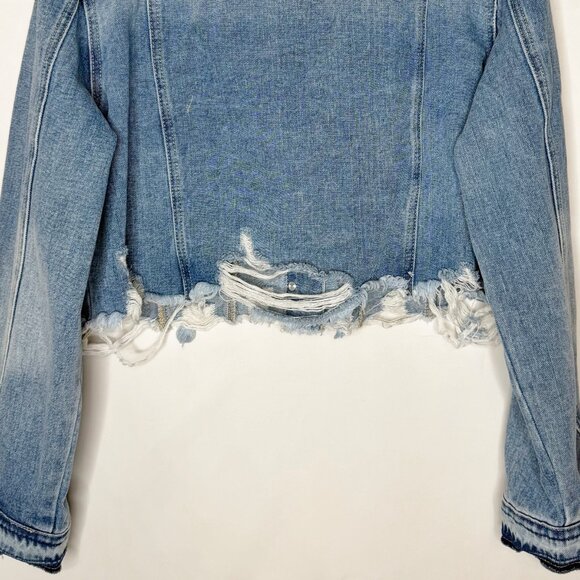NWT Kancan Maurices Women’s Jean Jacket XL Distressed Denim Crop (Msrp $64.90) - Picture 6 of 10
